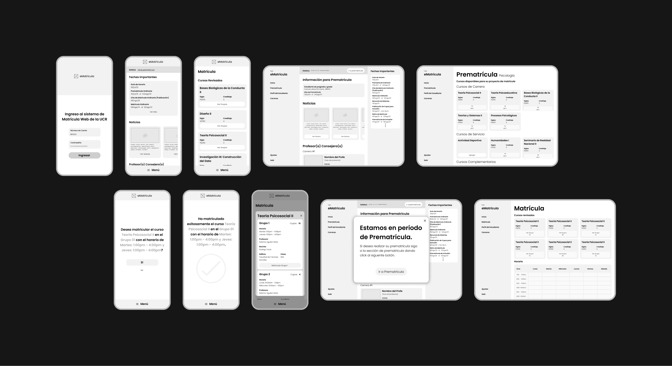 eMatricula-_-Wireframes