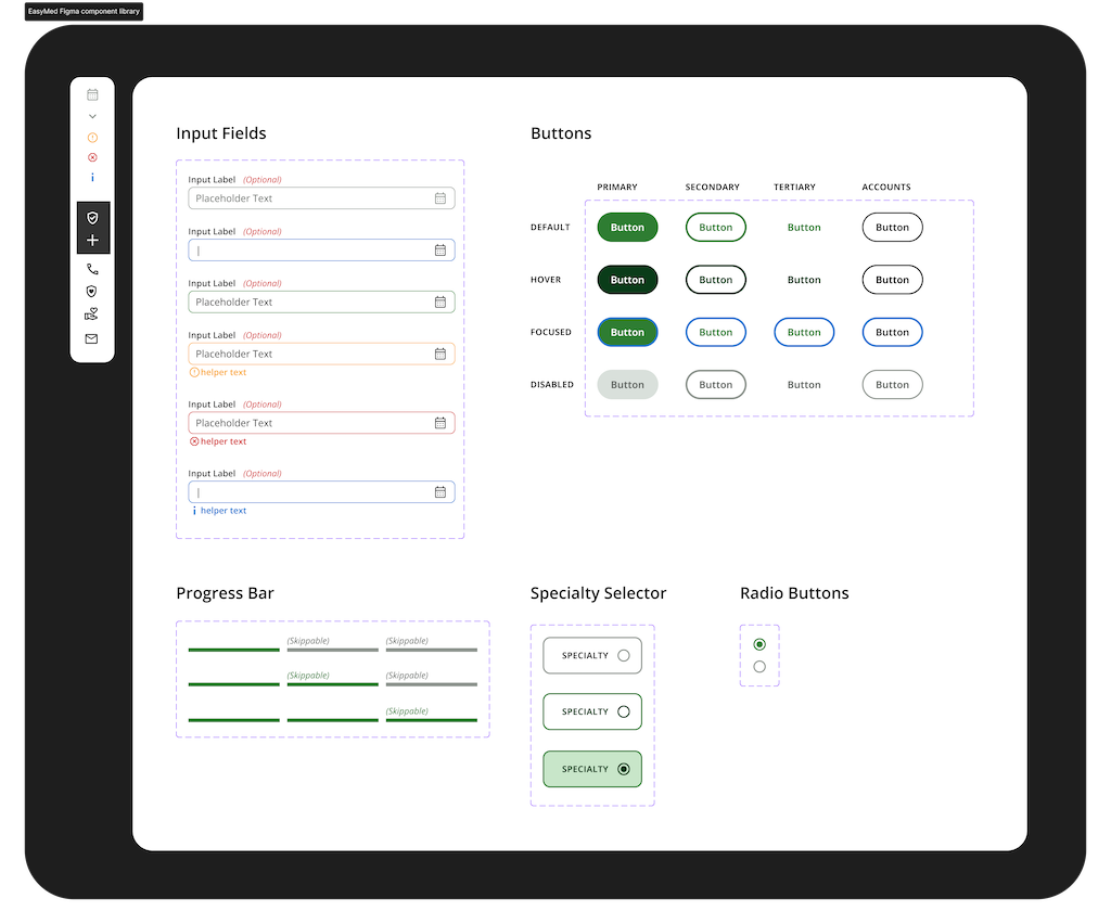 EasyMed Figma component library